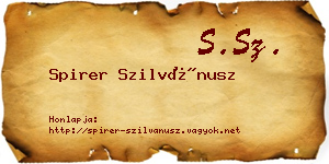 Spirer Szilvánusz névjegykártya